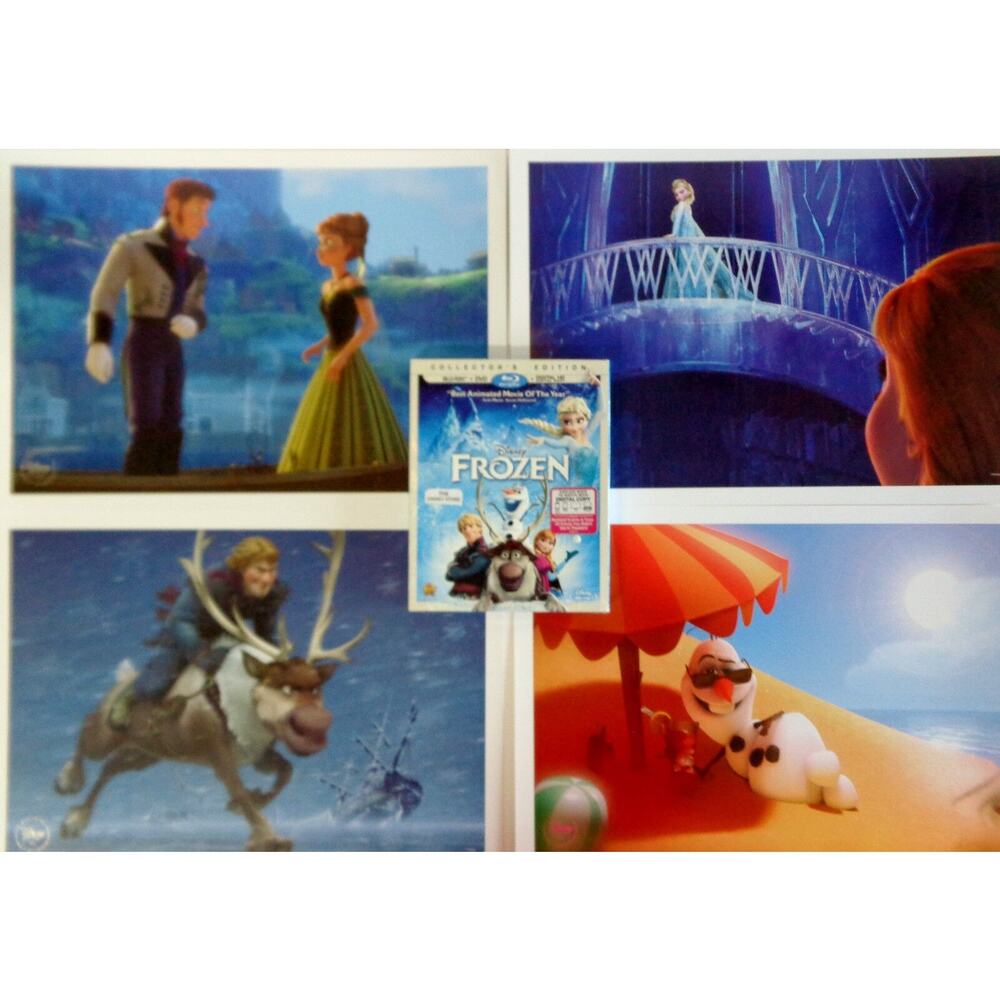 NEW Frozen Elsa Anna 4 LITHO PRINT Posters & MOVIE 2Disc BluRay DVD Digitial HD